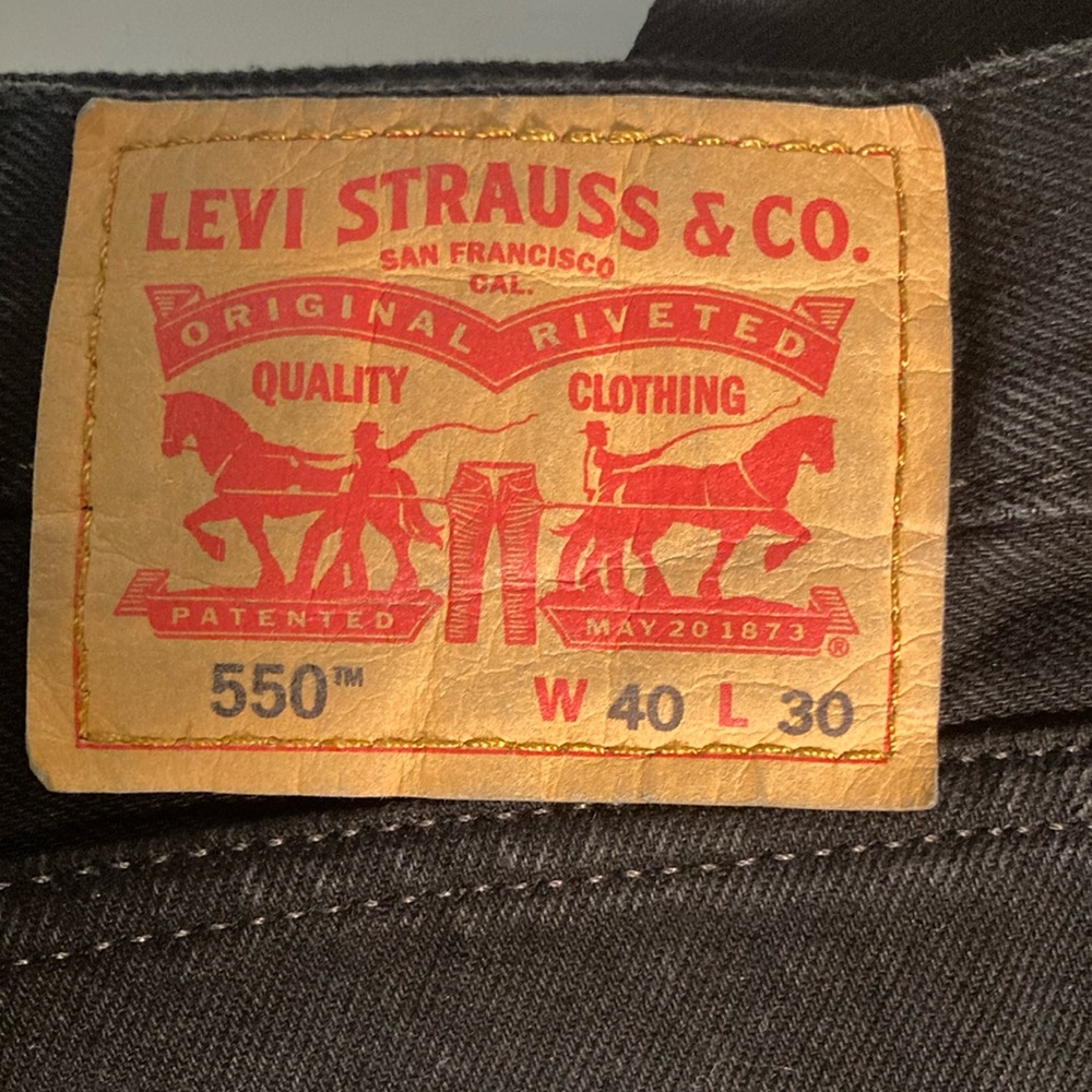 Men's Levi's Black 550 Relaxed Jeans Size: 40x30
